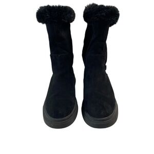 Zara Kids - Girls Faux Suede Boot Faux Fur Lining Ankle Roll Up or Mid-calf 36